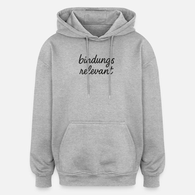 Reliure noire pertinente - Sweat à capuche oversize unisexe - gris chiné