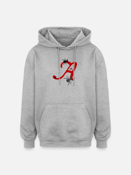 Buchstabe A Initiale - Oversized Unisex Hoodie - Grau meliert