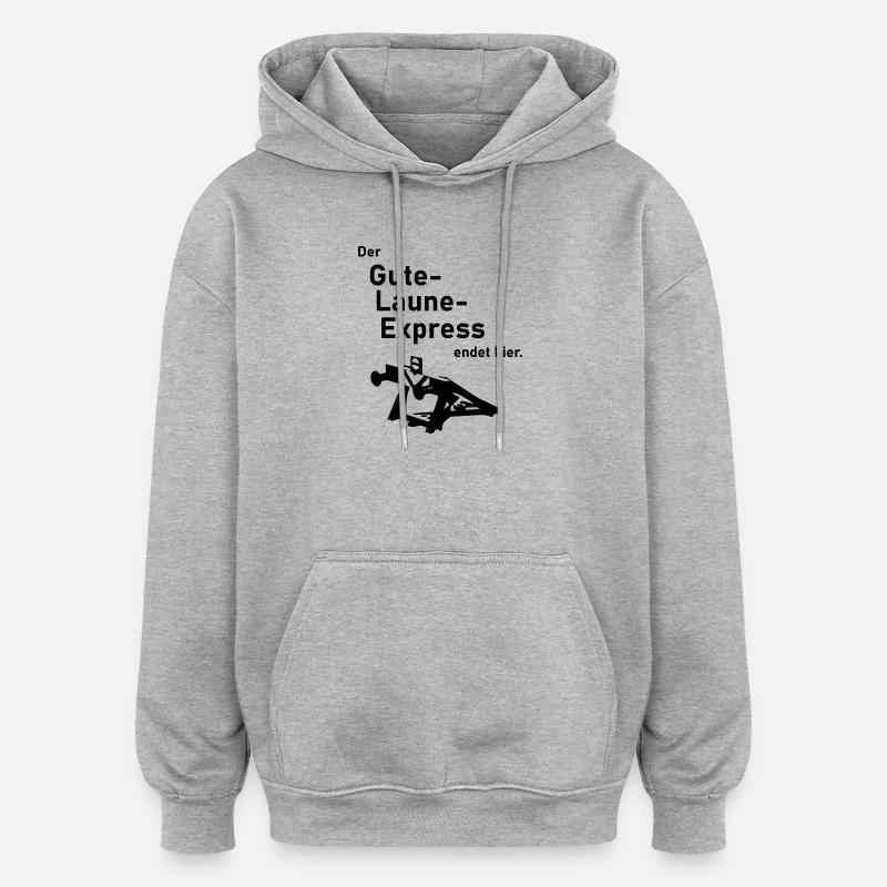 Bonne Humeur Express - Sweat à capuche oversize unisexe - gris chiné