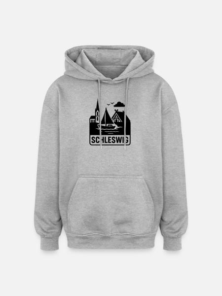 Schleswig Silhouette - Oversized Unisex Hoodie - Grau meliert