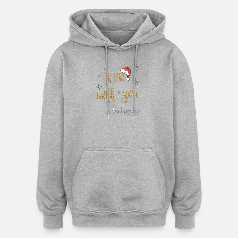 Noël en amour - Sweat à capuche oversize unisexe - gris chiné