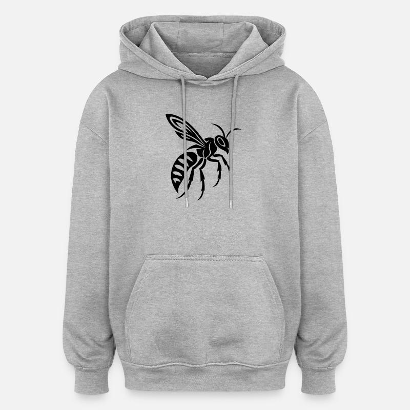 Guêpe abeille - Sweat à capuche oversize unisexe - gris chiné