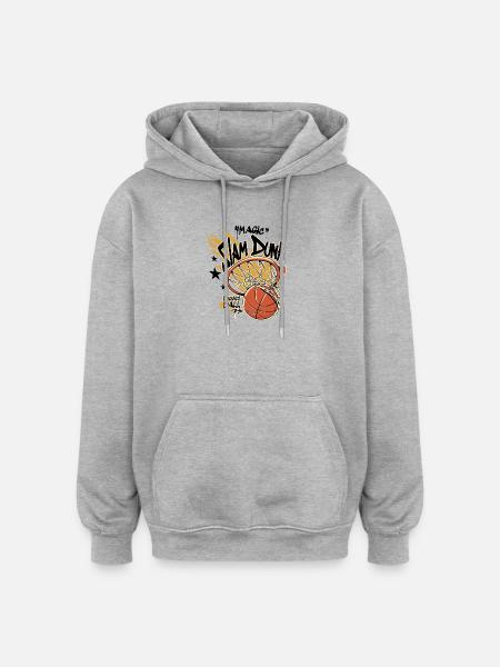Basketball - Slam Dunk - Streetball - Oversized Unisex Hoodie - heather grey