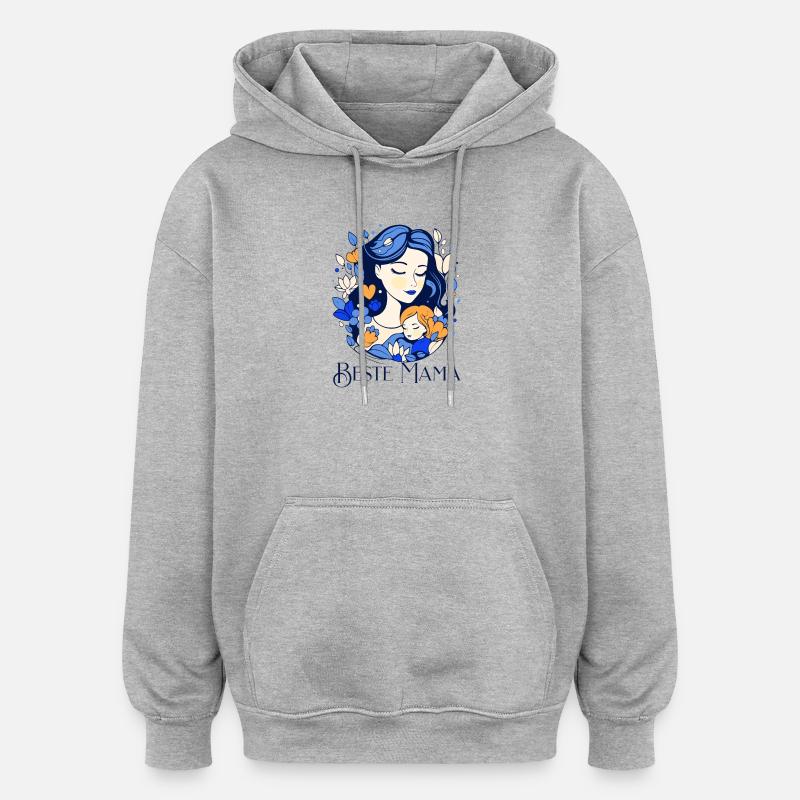 Meilleure maman - Sweat à capuche oversize unisexe - gris chiné