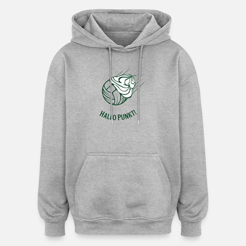 Nous accueillons notre premier point - Sweat à capuche oversize unisexe - gris chiné