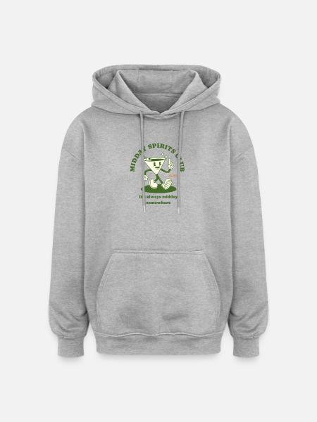 Midday Spirits Club - Oversized Unisex Hoodie - heather grey
