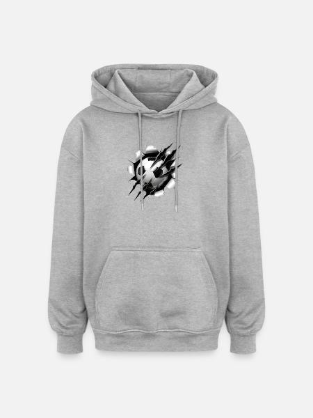 Cool football motif with claw marks fan sport - Oversized Unisex Hoodie - heather grey