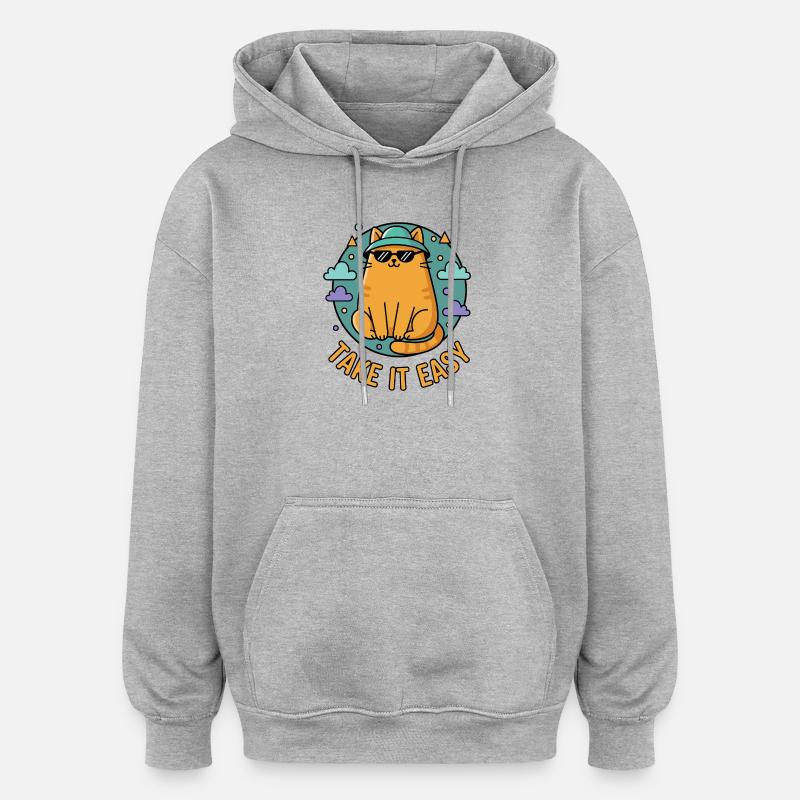 Chillkater avec des lunettes de soleil - Sweat à capuche oversize unisexe - gris chiné