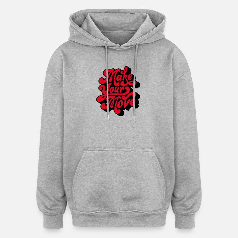 Make Your Love Retro Script - Oversized Unisex Hoodie - heather grey