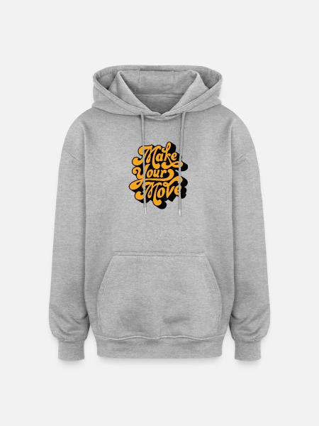 Make Your Move Retro Script - Oversized Unisex Hoodie - heather grey