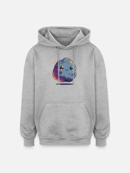 Kawaii Asteroidenstern - Oversized Unisex Hoodie - Grau meliert