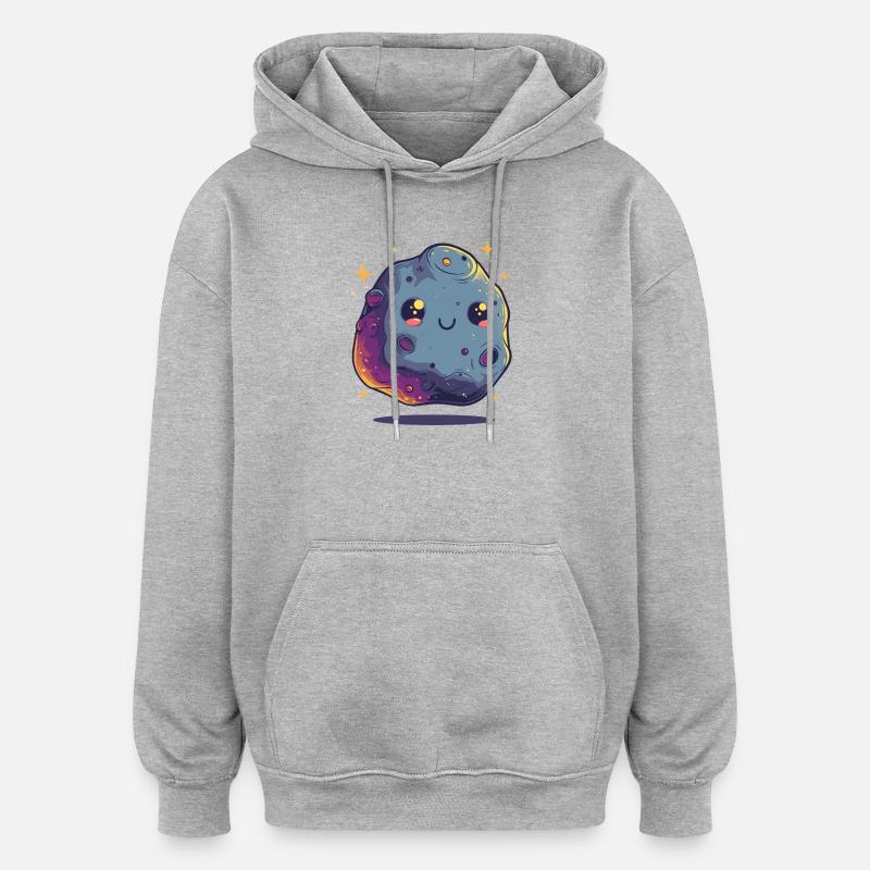 Étoile astéroïde Kawaii - Sweat à capuche oversize unisexe - gris chiné