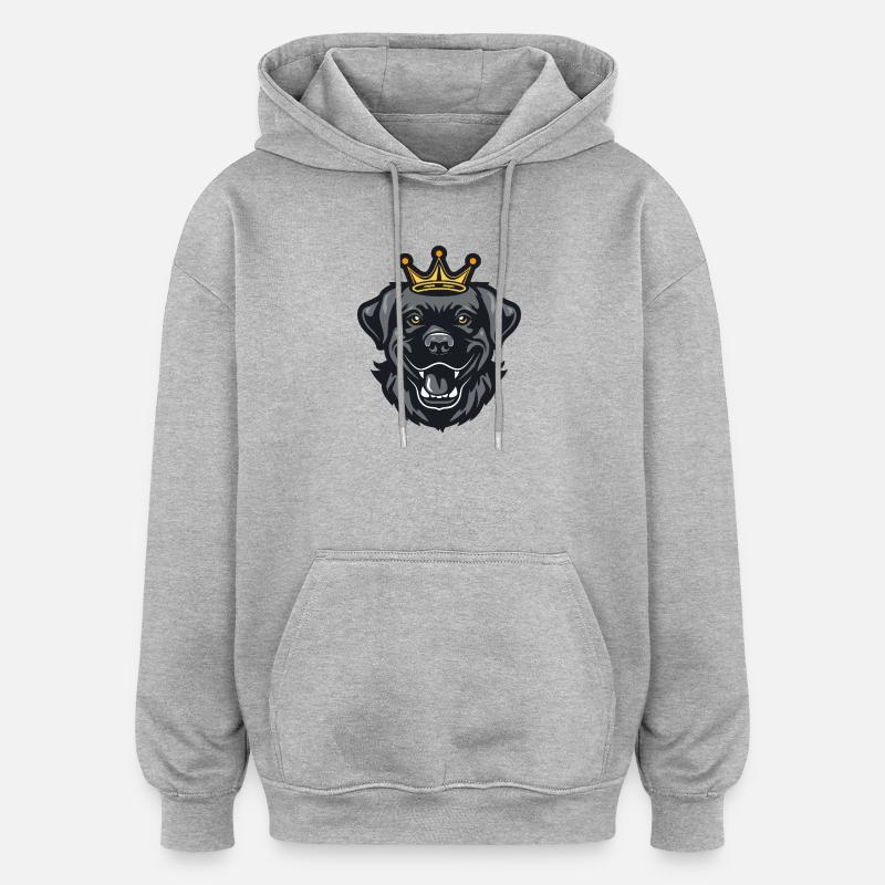 Couronne de chien labrador - Sweat à capuche oversize unisexe - gris chiné
