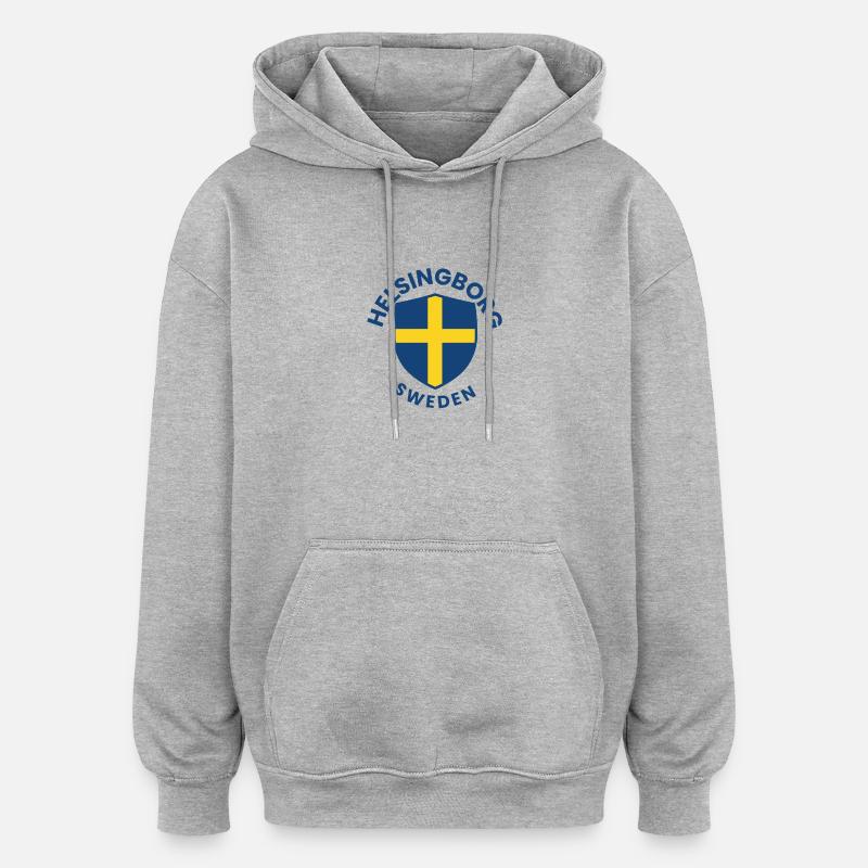 Helsingborg Shield Crest - Oversized Unisex Hoodie - heather grey