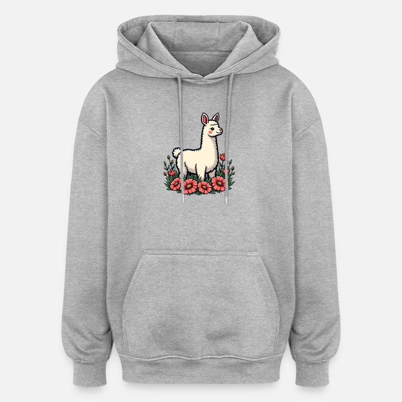 lama - Felpa con cappuccio unisex oversize - grigio melange