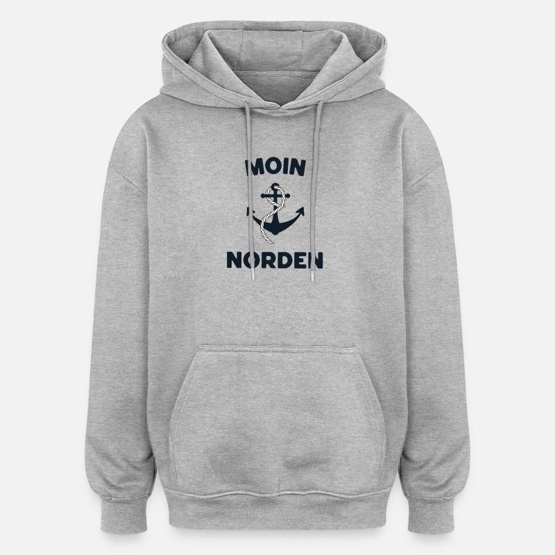 Moin Norden – Conception d’ancres maritimes - Sweat à capuche oversize unisexe - gris chiné