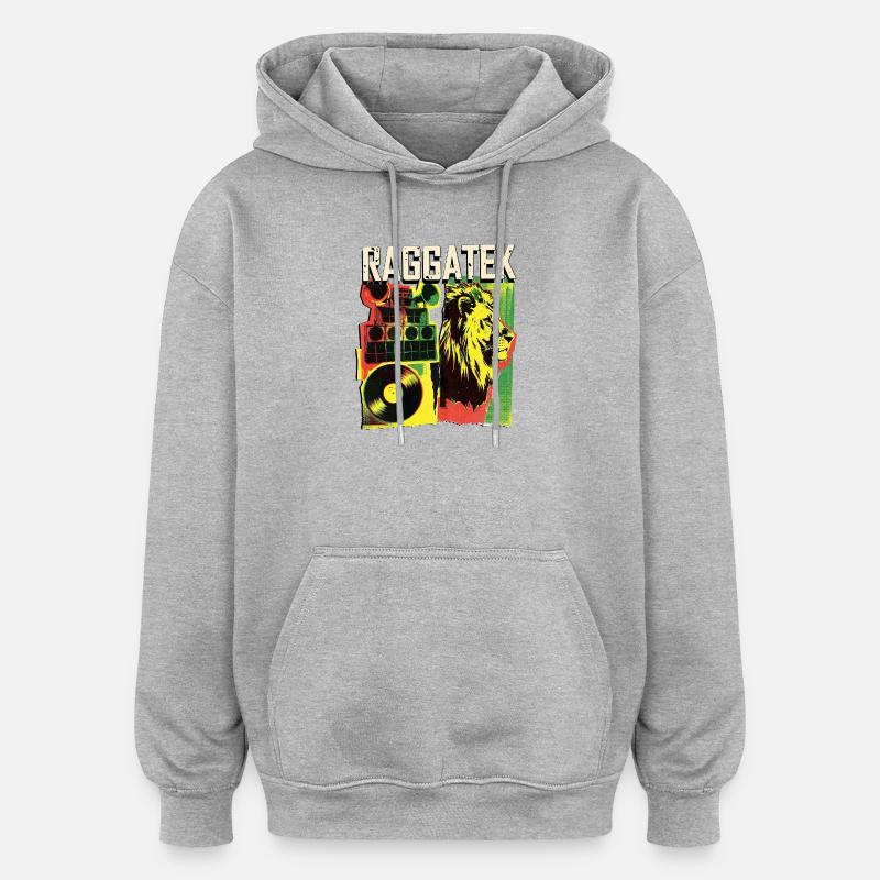Raggatek Dub Reggae - Sweat à capuche oversize unisexe - gris chiné