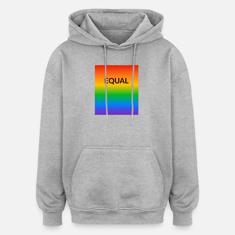 Rainbow Equal LGBT Pride Month - Oversized Unisex Hoodie - heather grey