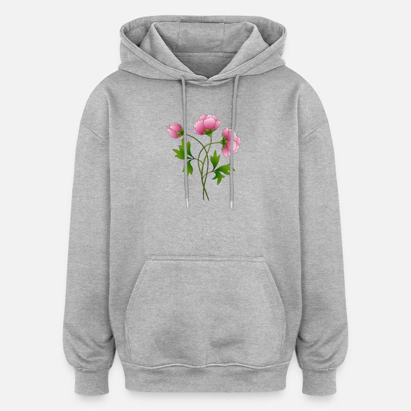 Flowers - Oversized Unisex Hoodie - heather grey