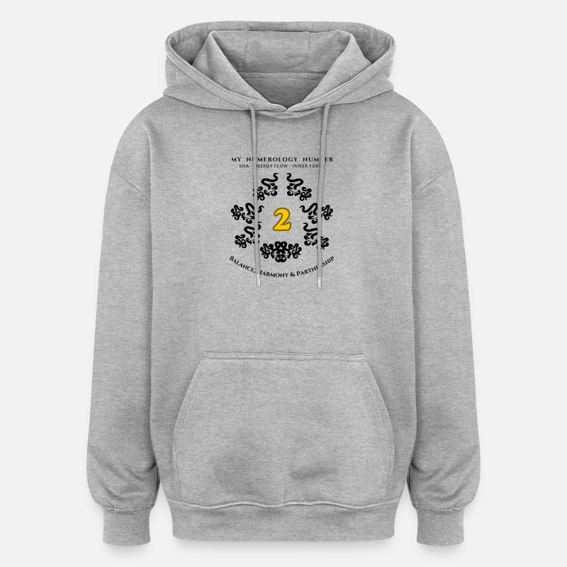 Numer_2 - Oversized Unisex Hoodie - heather grey