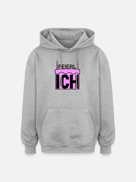 ich feierlich - Oversized Unisex Hoodie - Grau meliert