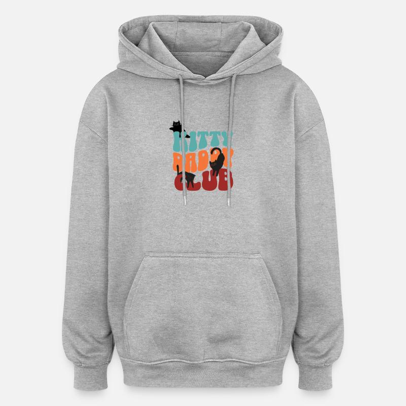 Kitty Daddy club - Oversized Unisex Hoodie - heather grey