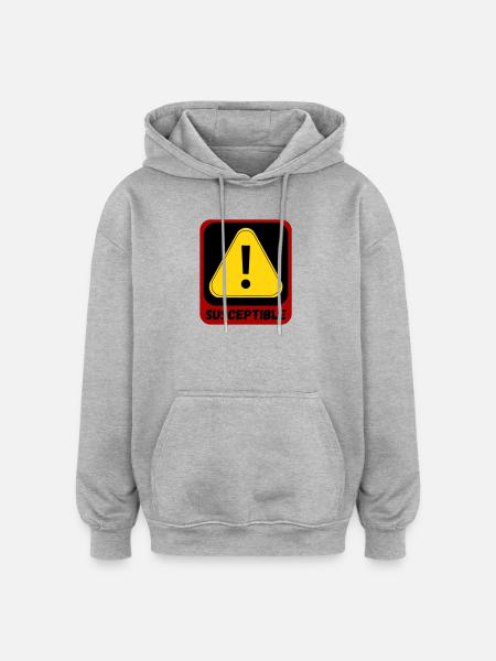 Anfällig - Oversized Unisex Hoodie - Grau meliert