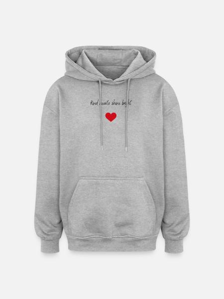Kind hearts shine bright - Oversized Unisex Hoodie - Grau meliert