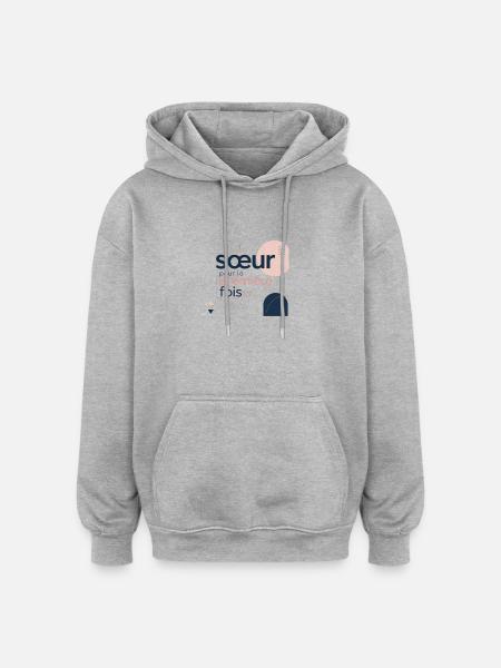 Soeur pour la première fois - Sweat à capuche oversize unisexe - gris chiné