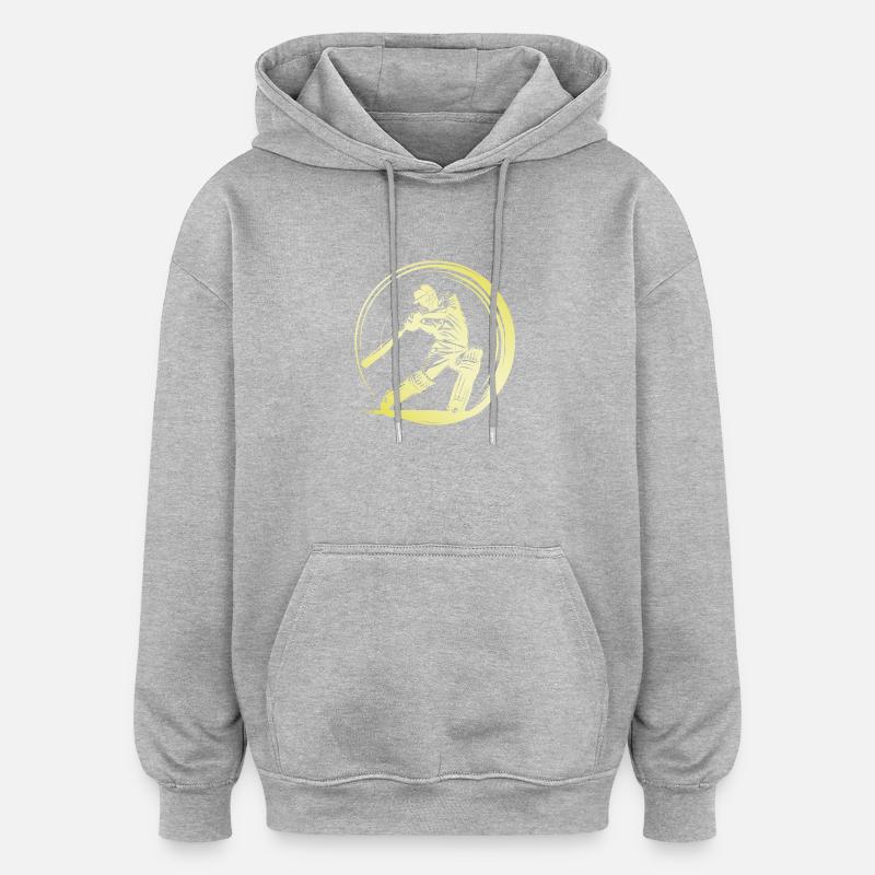 Cricket Mann - Oversized Unisex Hoodie - Grau meliert