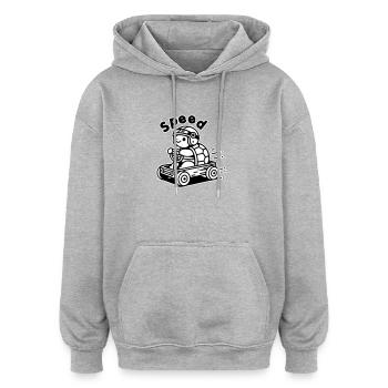 Turtle Racing une caisse à savon - Design « Speed » - Sweat à capuche oversize unisexe - gris chiné - Devant - Noah (186cm)