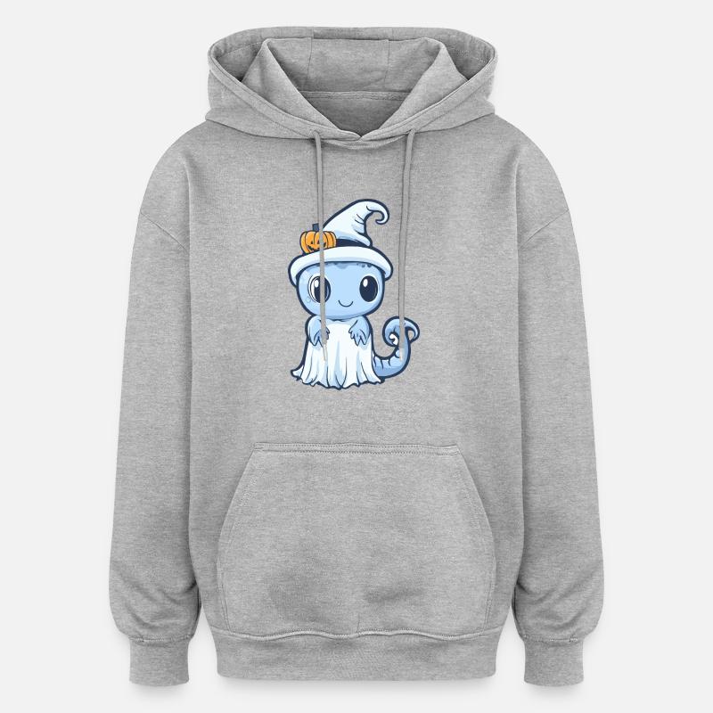 Echse Halloween Comic Geist - Oversized Unisex Hoodie - Grau meliert