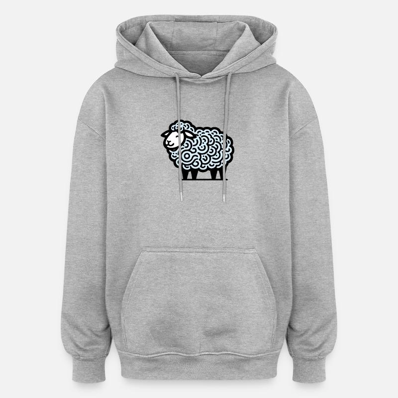 Mouton - Sweat à capuche oversize unisexe - gris chiné