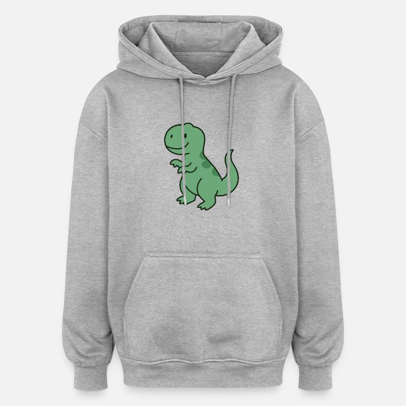 petit REX - Sweat à capuche oversize unisexe - gris chiné