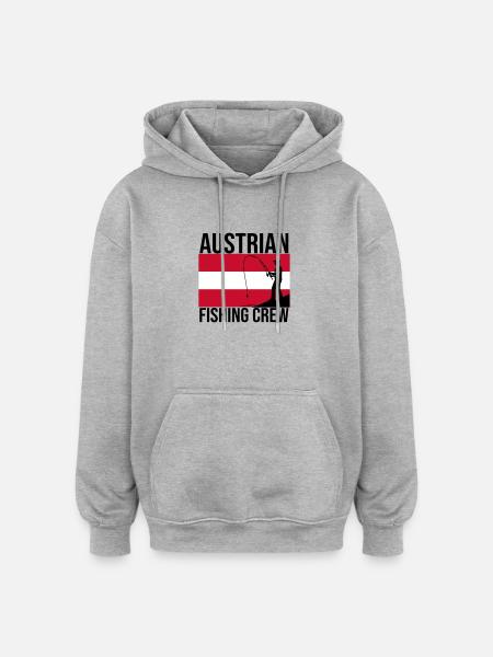 Austrian Fishing Crew Angler Shirt - Oversized Unisex Hoodie - heather grey