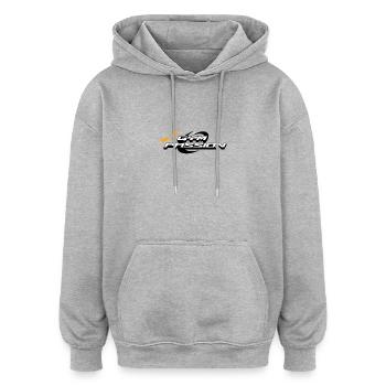 Passion pour la salle de sport - Sweat à capuche oversize unisexe - gris chiné - Devant - Noah (186cm)