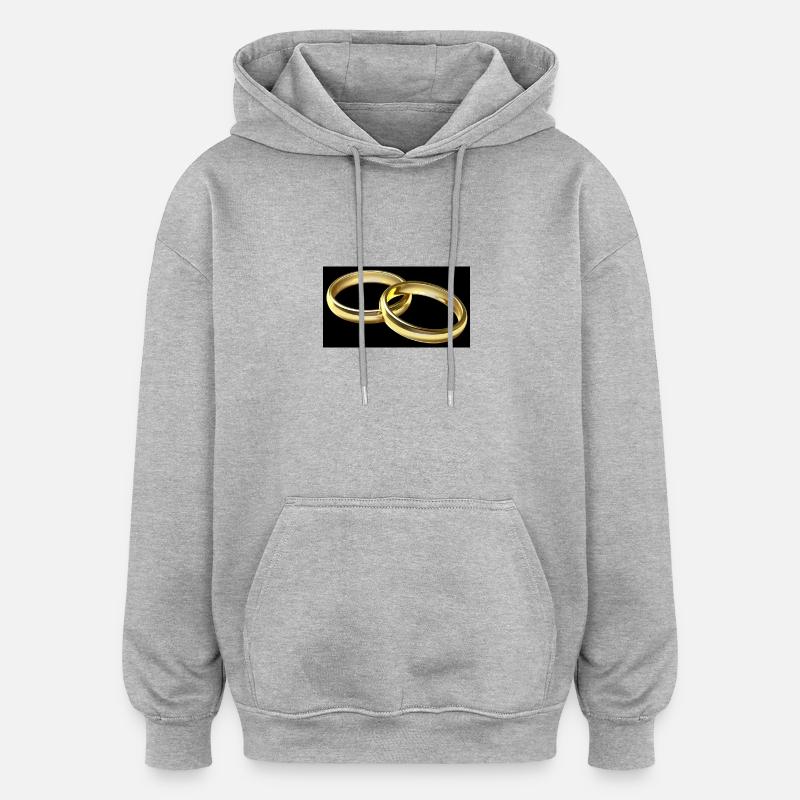 anneaux de mariage - Sweat à capuche oversize unisexe - gris chiné