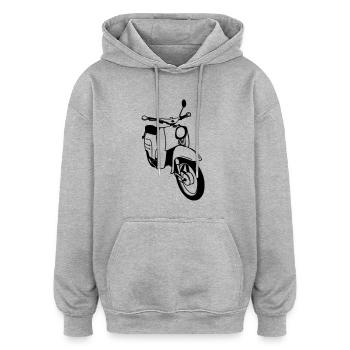 Simson Schwalbe - Oversized Unisex Hoodie - Grau meliert - Vorne - Noah (186cm)