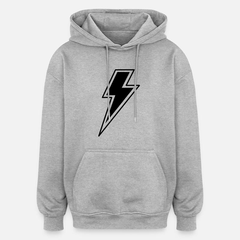 eclair3 - Sweat à capuche oversize unisexe - gris chiné