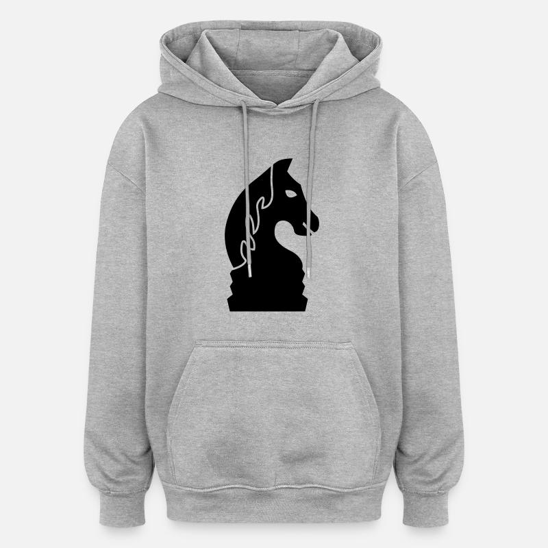 schach_pferd_1c - Oversized Unisex Hoodie - heather grey
