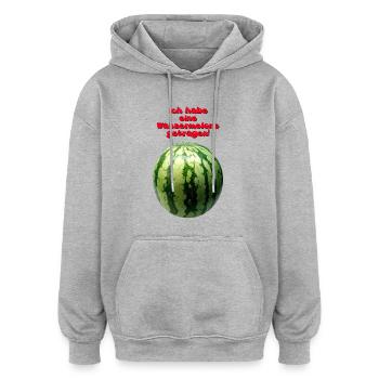 wassermelone getrage - Oversized Unisex Hoodie - Grau meliert - Vorne - Noah (186cm)