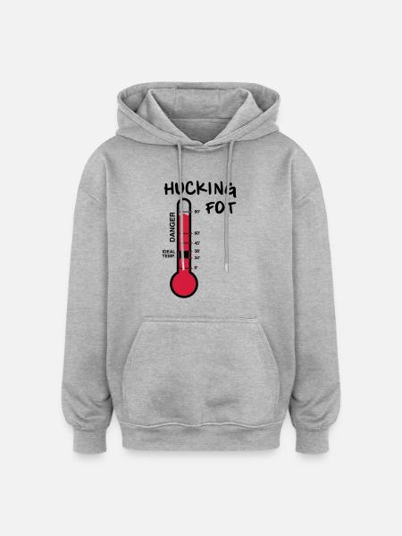 Thermometer HUCKING FOT - Oversized Unisex Hoodie - Grau meliert