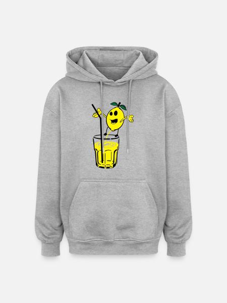 zitrone pinkelt limonade - Oversized Unisex Hoodie - Grau meliert