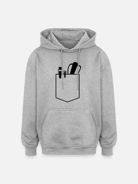 tasche mit brille nerd - Oversized Unisex Hoodie - Grau meliert