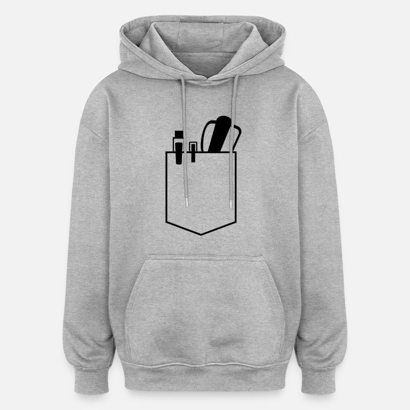 tasche mit brille nerd - Oversized Unisex Hoodie - Grau meliert