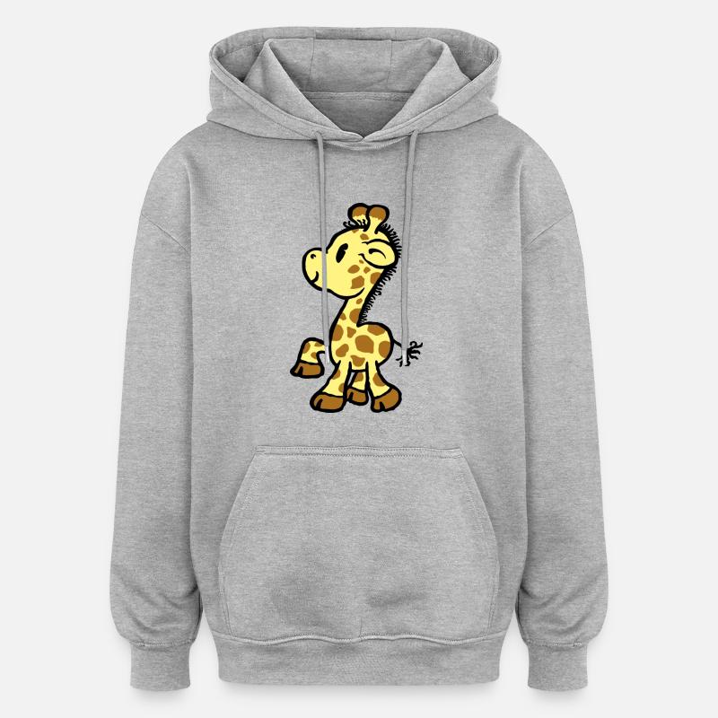 Giraffa - Sweat à capuche oversize unisexe - gris chiné