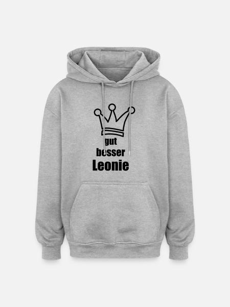 Leonie - Oversized Unisex Hoodie - Grau meliert