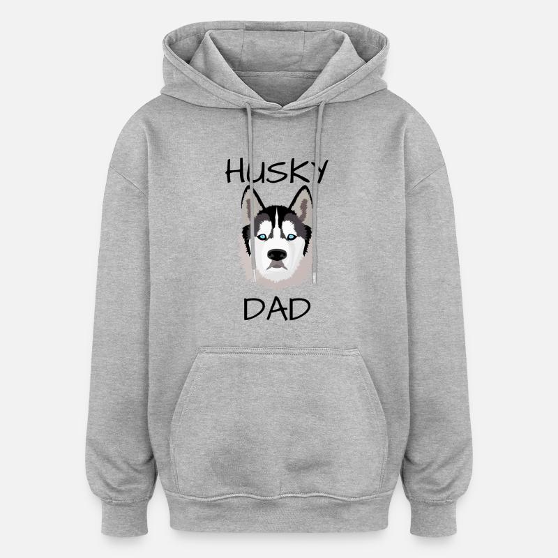 Husky Dad - Sweat à capuche oversize unisexe - gris chiné