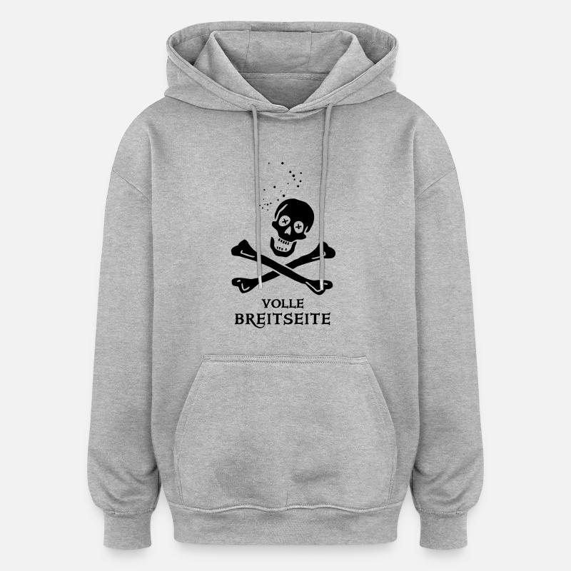 ~ Volle Breitseite ~ - Oversized Unisex Hoodie - Grau meliert