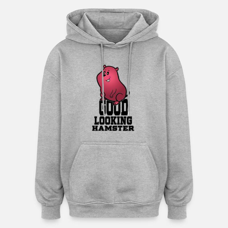 Good looking Hamster - Sweat à capuche oversize unisexe - gris chiné